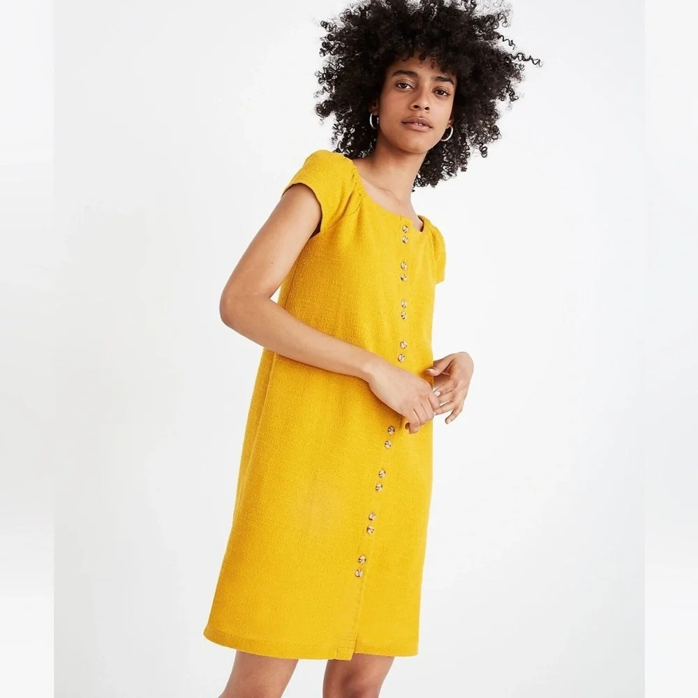 Madewell Texture & Thread Cap-Sleeve Dress - Picture 3 of 9